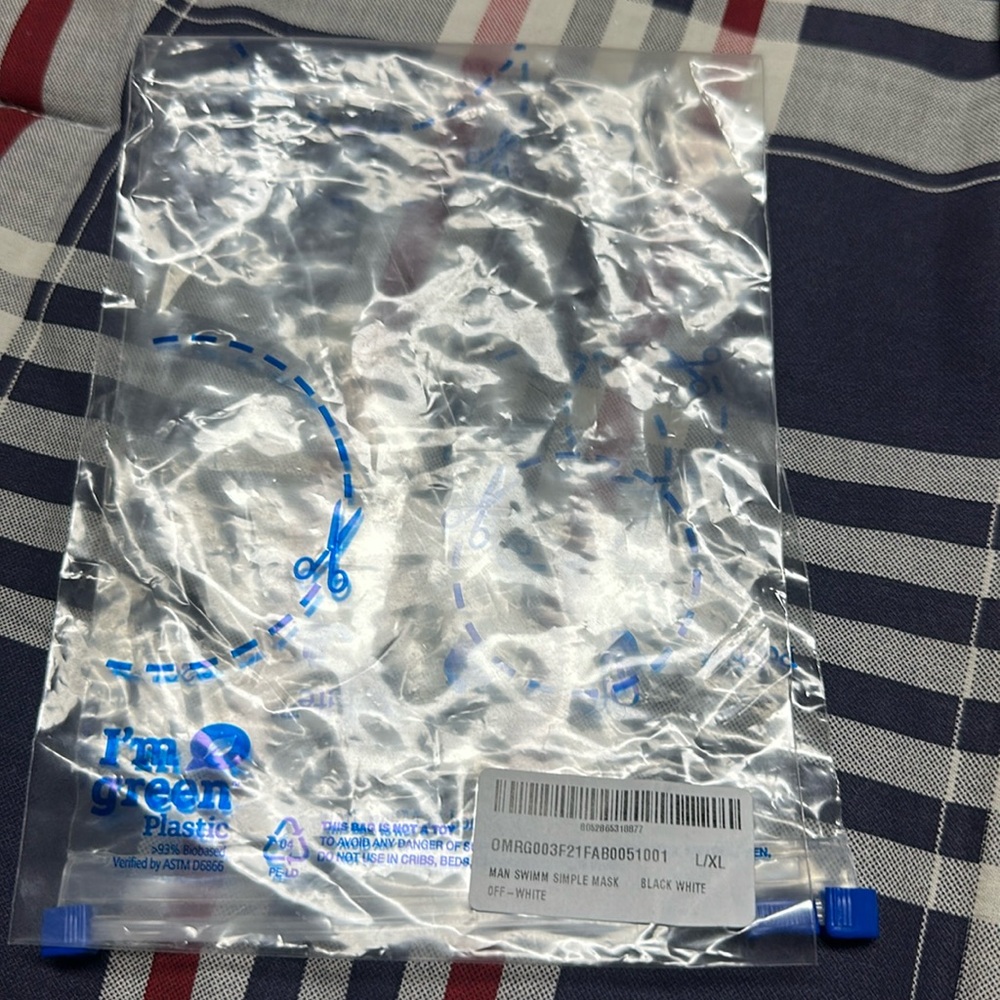 Off-White Black & white Man Swim Simple Face Mask New logo NWT original pack - Picture 11 of 11